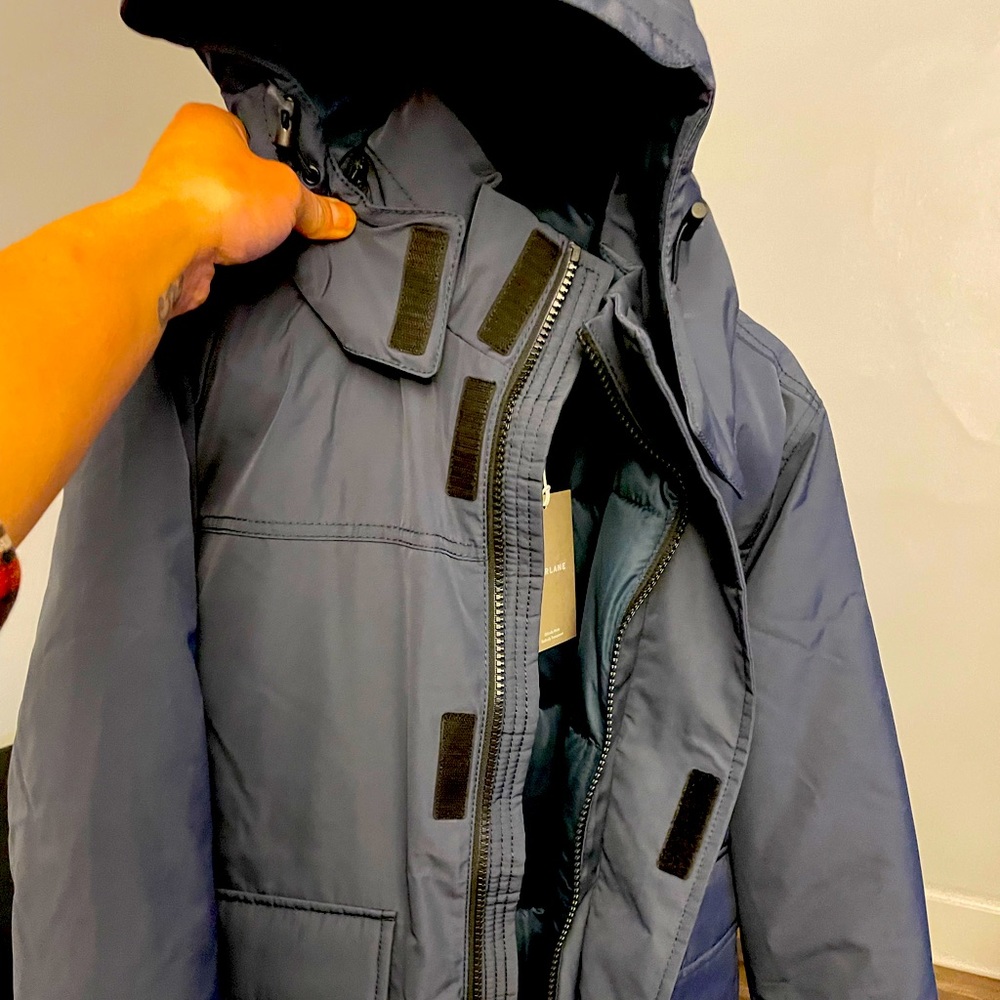 The ReNew Short Parka by Everlane (brand new, men’s small, recycled material)